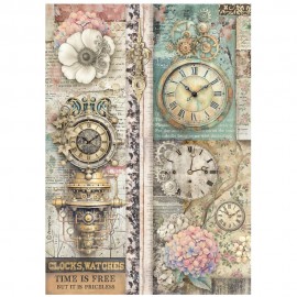 STAMPERIA PAPIER RYŻOWY A4 GARDENS OF TIME WOLNOŚĆ CZASU