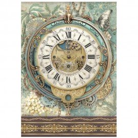 STAMPERIA PAPIER RYŻOWY A4 GARDENS OF TIME ZEGAR DUŻY