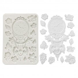 STAMPERIA FOREMKA SILIKONOWA A5 GARDENS OF TIME ZEGAR KWIAT