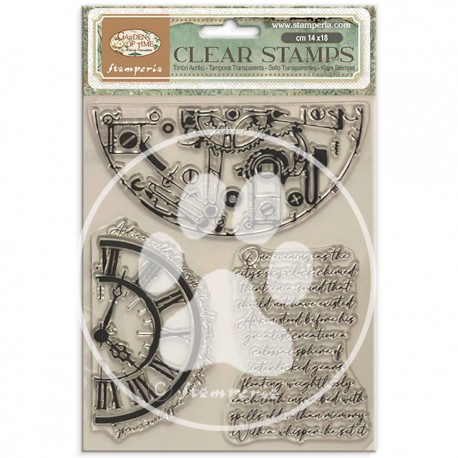 STAMPERIA STEMPEL AKRYLOWY 14x18cm GARDENS OF TIME RURY