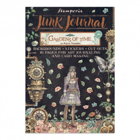 STAMPERIA JUNK JOURNAL 16kart GARDENS OF TIME