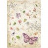 STAMPERIA PAPIER RYŻOWY A4 ALL AROUND MOTYL