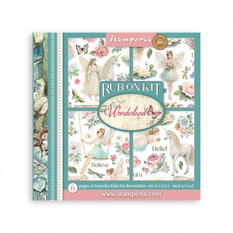 STAMPERIA RUB-ON TRANSFER 15,5 x15,5 6szt WONDERLAND