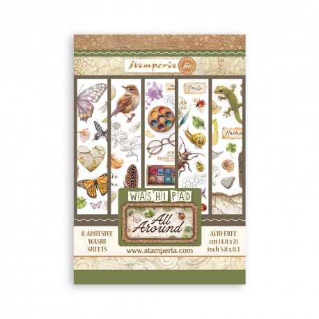 STAMPERIA PAPIER WASHI A5 8szt ALL AROUND