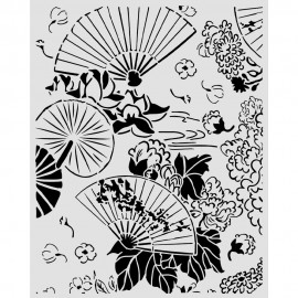 STAMPERIA SZABLON 3D 20x25 cm ORIENTAL GARDEN FRYZ