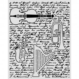 STAMPERIA SZABLON 3D 20x25 cm SYMPHONY INSTRUMENTY