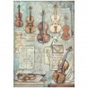 STAMPERIA PAPIER RYŻOWY A4 SYMPHONY SKRZYPCE