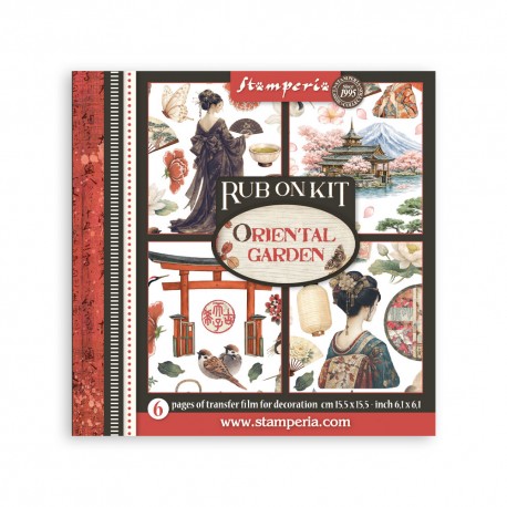 STAMPERIA RUB-ON TRANSFER 15,5 x15,5 6szt ORIENTAL GARDEN