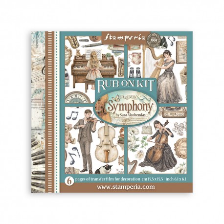 STAMPERIA RUB-ON TRANSFER 15,5 x15,5 6szt SYMPHONY