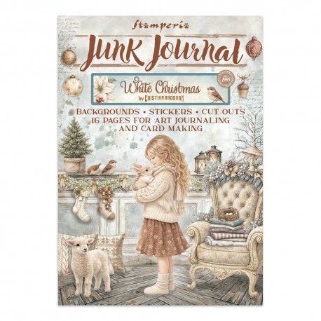STAMPERIA JUNK JOURNAL 16kart WHITE CHRISTMAS
