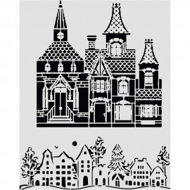 STAMPERIA SZABLON 3D 20x25 cm ŚWIĄTECZNY DOMEK