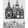 STAMPERIA SZABLON 3D 20x25 cm ŚWIĄTECZNY DOMEK