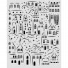 STAMPERIA SZABLON 3D 20x25 cm ŚWIĄTECZNA WIOSKA