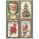 STAMPERIA PAPIER RYŻOWY A4 CLASSIC CHRISTMAS 4 KARTY
