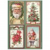 STAMPERIA PAPIER RYŻOWY A4 CLASSIC CHRISTMAS 4 KARTY