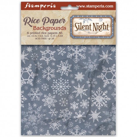 STAMPERIA PAPIER RYŻOWY A6 8szt TŁA SILENT NIGHT