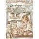 STAMPERIA PAPIER RYŻOWY A6 8szt WHITE CHRISTMAS