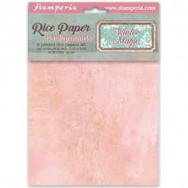 STAMPERIA PAPIER RYŻOWY A6 8szt TŁA WINTER MAGIC
