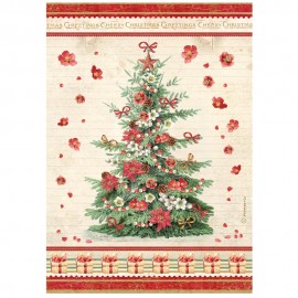STAMPERIA PAPIER RYŻOWY A4 CLASSIC CHRISTMAS CHOINKA