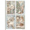 STAMPERIA PAPIER RYŻOWY A4 WHITE CHRISTMAS 4 KARTY