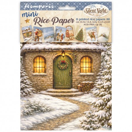 STAMPERIA PAPIER RYŻOWY A6 8szt SILENT NIGHT