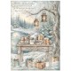 STAMPERIA PAPIER RYŻOWY A4 WHITE CHRISTMAS STÓŁ NAD WODĄ