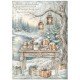 STAMPERIA PAPIER RYŻOWY A4 WHITE CHRISTMAS STÓŁ NAD WODĄ