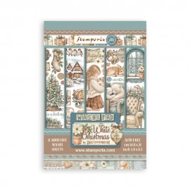 STAMPERIA PAPIER WASHI A5 8szt WHITE CHRISTMAS