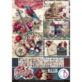 CB BLOK PAPIERÓW SCRAP.A4/9szt Bohemian burgundy˙