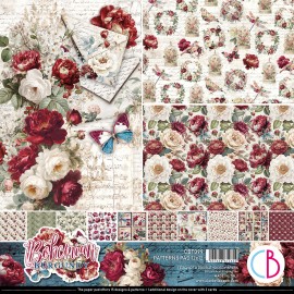 CB BLOK PAPIERÓW SCRAP.30x30cm /8szt Bohemian burgundy˙
