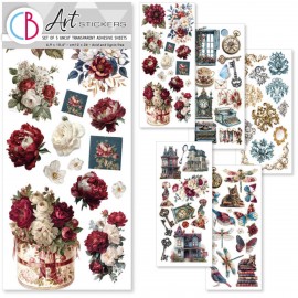 CB ART STICKERS 5szt NAKLEJKI Bohemian burgundy