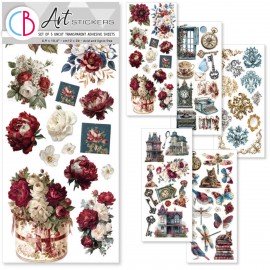 CB ART STICKERS 5szt NAKLEJKI Bohemian burgundy