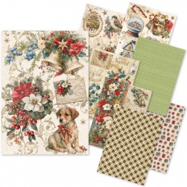 CB PAPIER RYŻOWY A5 MIX 8szt Cozy Christmas