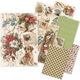 CB PAPIER RYŻOWY A5 MIX 8szt Cozy Christmas