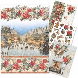 CB PAPIER RYŻOWY A4 MIX 4szt Merry & Bright
