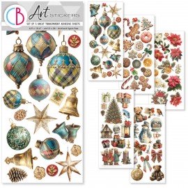 CB ART STICKERS 5szt NAKLEJKI Merry & Bright