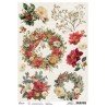 CB PAPIER RYŻOWY A4 Merry & Br Floral wreaths