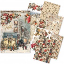 CB PAPIER RYŻOWY A5 MIX 8szt Merry & Bright