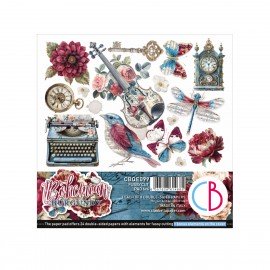 CB BLOK PAPIERÓW SCRAP.15x15cm /24szt Bohemian burgundy˙