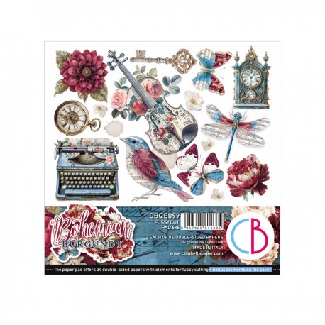 CB BLOK PAPIERÓW SCRAP.15x15cm /24szt Bohemian burgundy˙