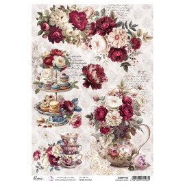 CB PAPIER RYŻOWY A4 Bohemian b Burgundy blush