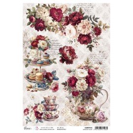 CB PAPIER RYŻOWY A4 Bohemian b Burgundy blush