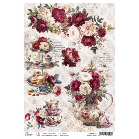 CB PAPIER RYŻOWY A4 Bohemian b Burgundy blush