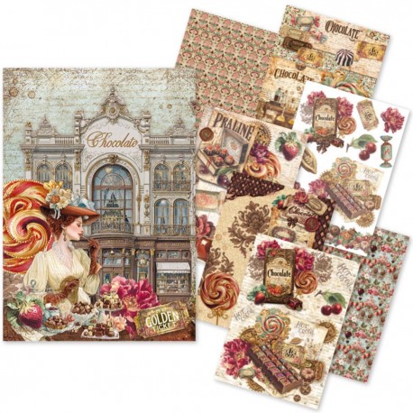 CB PAPIER RYŻOWY A5 MIX 8szt Chocolate Wanderlust