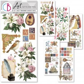 CB ART STICKERS 5szt NAKLEJKI Courtly Love