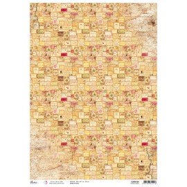 CB PAPIER RYŻOWY A3 Chocolate Antique labels