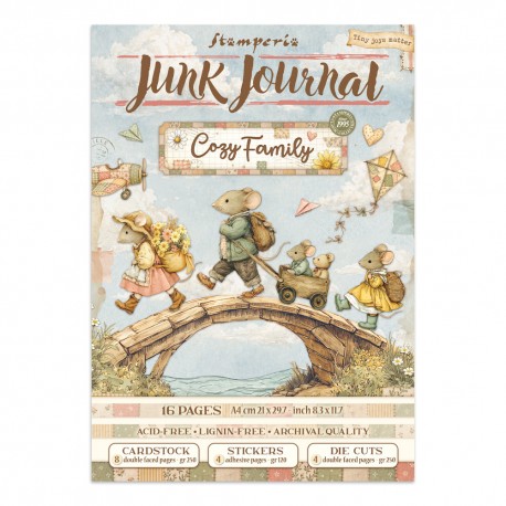 STAMPERIA JUNK JOURNAL 16kart COZY FAMILY