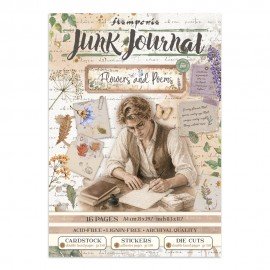 STAMPERIA JUNK JOURNAL 16kart FLOWERS AND POEMS