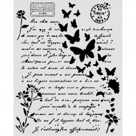 STAMPERIA SZABLON 3D 20x25 cm LIST I MOTYLE