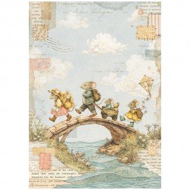 STAMPERIA PAPIER RYŻOWY A4 COZY FAMILY MOSTEK
